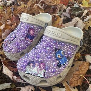 CROCS Kids Slippers - Sparkling Purple and Cream